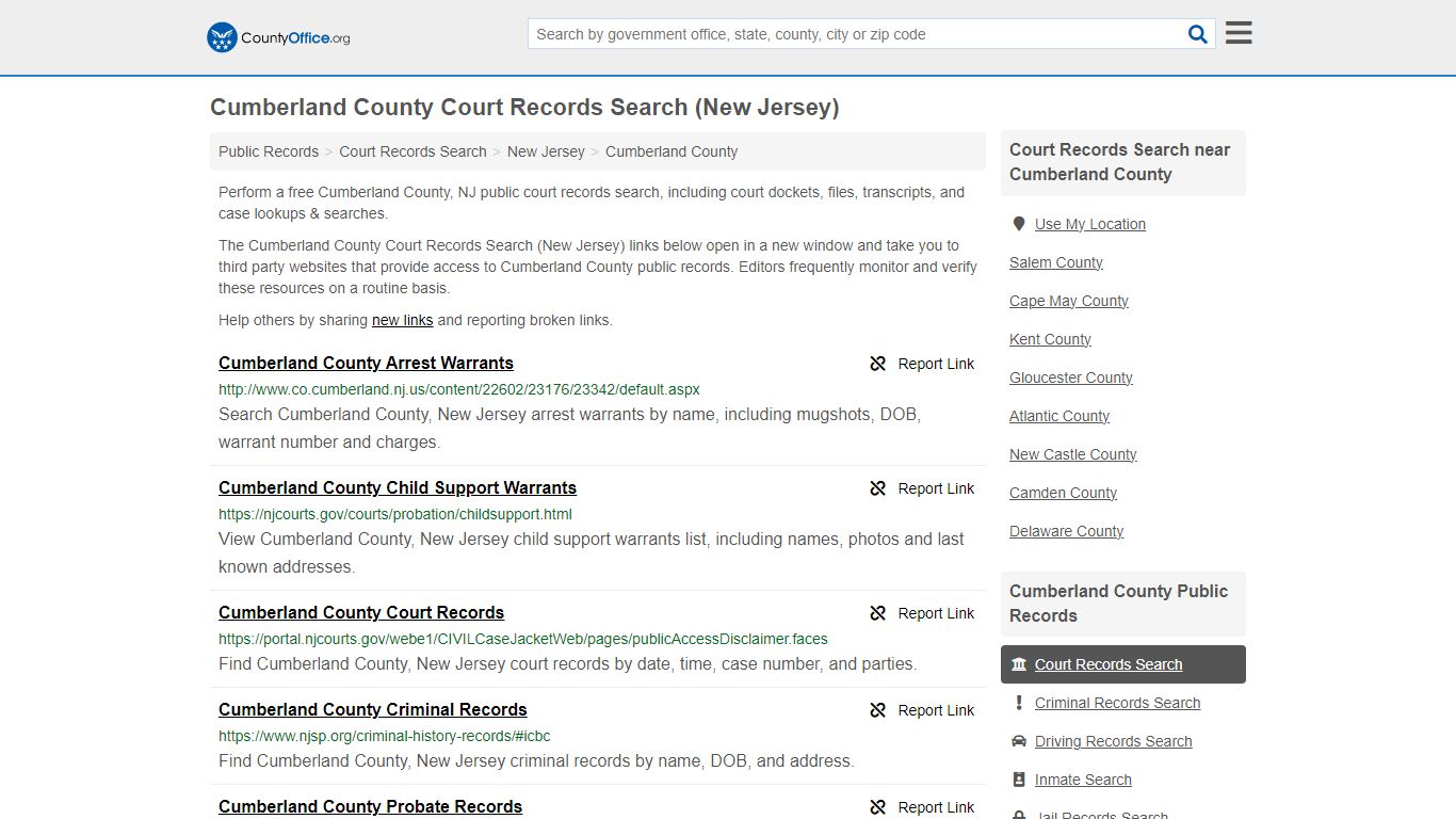 Cumberland County Court Records Search (New Jersey) - County Office